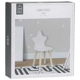 Home Deco Kids Silla Infantil Estrella Blanca para Niños, Diseño Encantador para Habitaciones Infantiles, Medidas 28x27x54 cm