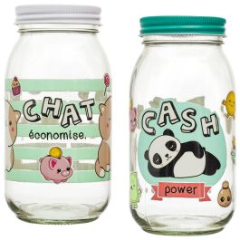 The Concept Factory Hucha Tarro de Vidrio Kawaii - Alcancía de Cristal Decorativa para Ahorrar Dinero, Diseño Coleccionable