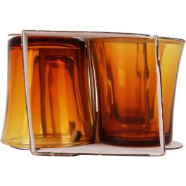 Duralex Set de 4 Vasos de 16 cl Colección Ambar Modelo Lys, Medidas 7 x 7 x 7.5 cm (12 Cajas)