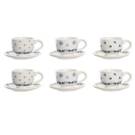 Cafe Atlantico DKD Home Decor Azul Blanco 18 x 20 x 20 cm Set de 6