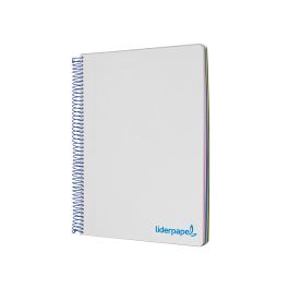 Cuaderno Espiral Liderpapel A4 Micro Wonder Tapa Plastico 120H 90 gr Cuadro 5 mm 5 Bandas 4 Taladros Color Gris