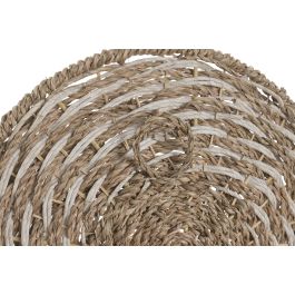 DKD Home Decor Decoracion Pared Natural Blanco 6 x 45 x 45 cm Set de 3