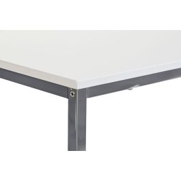 DKD Home Decor Mesa Centro Chic Blanco Plateado Acero MDF Set 2 Piezas 48 x 45 x 110 cm
