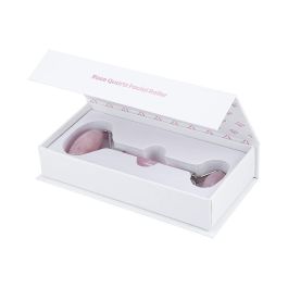 Ilū Rodillo Facial de Cuarzo Rosa Masajeador Antiedad Reafirmante para Rostro, Cuello y Escote. Reduce Arrugas y Bolsas Ojos, 1 unidad.