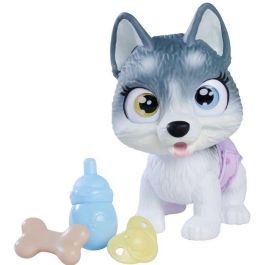 Smoby AAABK62987 Pamper Petz Husky para adoptar, con 4 accesorios, articulado y hace pipí, +3 años
