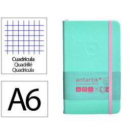 Cuaderno Con Gomilla Antartik Notes Tapa Dura A6 Hojas Cuadricula Rosa Y Turquesa 100 Hojas 80 gr Fsc