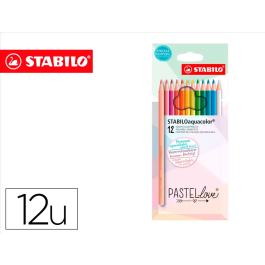 Stabilo Aquacolor Pastellove Collection Lápices de Colores Acuarelables, Estuche de Cartón con 12 Colores Surtidos Precio: 5.79000004. SKU: B1E6ZGKK83