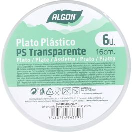 Set de 6 platos transparentes Algon 16 cm (24 Unidades) Set de 6 platos transparentes Algon 16 cm (24 Unidades)