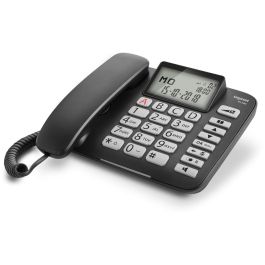 Gigaset DL580 Teléfono Fijo Analógico con Cable, Altavoz, Teclas Grandes y Pantalla Iluminada Negro
