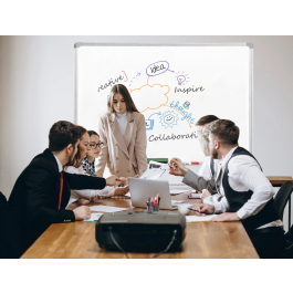 Q-connect Pizarra Blanca Melamina Marco Aluminio 120x90 cm