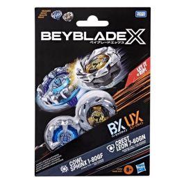 Hasbro HASG1685ES0 Beyblade X Dual Pack Top Cowl Sphinx 1-80GF y Crest Leon 7-60GN, para 8 años en adelante
