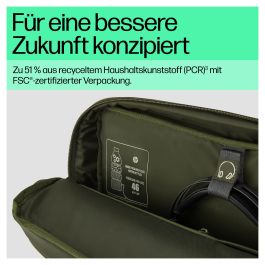 HP Bolsa modular para portátiles de 15,6 pulgadas, Bandolera, Verde/Gris, Resistente al agua