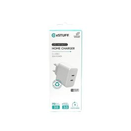 eSTUFF Cargador INFINITE USB-C PD 35W Blanco – 98% Plástico Reciclado para Smartphones y Tablets
