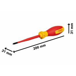 Bosch Professional AAAKI07609 Destornillador plano VDE PZ1x100 aislado con elastómero termoplástico (TPE) certificado hasta 1000 V