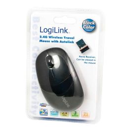 Logilink Ratón Wireless 2.4 GHz, 3 Botones Programables, 1000 DPI, Negro