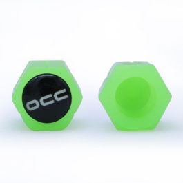 Occ Sport OCCLEV002 Tapones de Válvula Fluorescentes Universales para Coche Pack 4 Unidades Brillan en la Oscuridad Verde ABS Occ Sport OCCLEV002 Tapones de Válvula Fluorescentes Universales para Coche Pack 4 Unidades Brillan en la Oscuridad Verde ABS