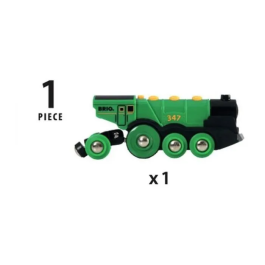 Brio World 33593 Potente Locomotora Verde a Baterías Juguete de Madera