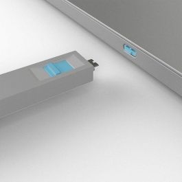 Lindy Bloqueador de Puertos USB Tipo C y Thunderbolt 3 con Llave de Seguridad - Kit de 4 Bloqueadores Azules para Protección de Datos