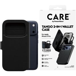 PanzerGlass Tango 2in1 Wallet MagSafe Funda para iPhone 17 Pro Negra Resistente a Golpes