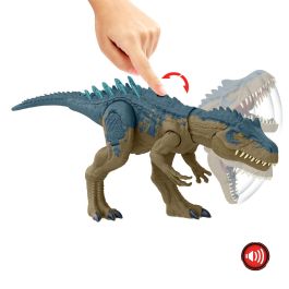 Mattel HRX51 Jurassic World Alosaurus: Figura de Acción de Dinosaurio con Ataque Feroz y Mordisco, Más de 43 cm