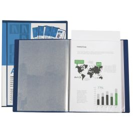 Liderpapel Carpeta 37732 40 Fundas Canguro Polipropileno Din A4 Azul Portada y Lomo Personalizable