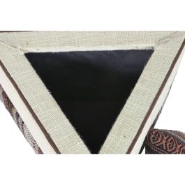 DKD Home Decor Reposapiés Alpino Algodón y Mango Multicolor 40 x 45 x 40 cm con Tapa - Colección Afrkn