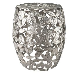 DKD Home Decor Mesita Auxiliar Plateada de Aluminio con Diseño de Hojas 40 x 45 x 40 cm Precio: 146.4999998. SKU: S3023209
