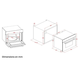 Continental Edison Horno Microondas Empotrable CEMO34CEB3 1450W 34L Combinación Grill Negro 59,5 x 38,3 x 49,2 cm