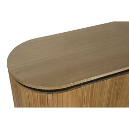 DKD Home Decor Buffet Balines 3 Puertas 1 Estantería Desmontable Mueble Madera Paulownia y Metal Natural Negro 170 cm Ancho x 40 cm Fondo x 80 cm Alto