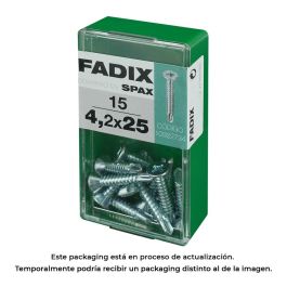 Fadix Tornillo Rosca Chapa Autoperforante Zincado para Chapa Metálica 4,2x25mm - Caja con 15 Unidades