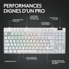 Logitech LOG1696546803655 G Pro X TKL Lightspeed Teclado Inalámbrico Gaming USB AZERTY Blanco