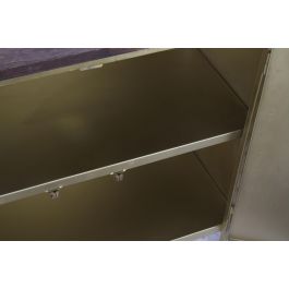 DKD Home Decor Buffet Loft Dorado de Metal con 4 Puertas y 4 Estanterías - Mueble Aparador de Almacenamiento 152x35x69 cm
