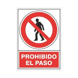 DUVER 410 Señal de Aviso "Prohibido el Paso" de Plástico, Dimensiones 295 x 210 mm