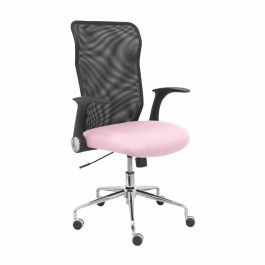 PIQUERAS Y CRESPO Silla Minaya respaldo malla negro asiento bali rosa palido PIQUERAS Y CRESPO Silla Minaya respaldo malla negro asiento bali rosa palido