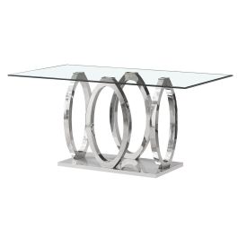 Mesa de Comedor Home ESPRIT Acero Cristal Templado 160 x 90 x 76 cm Precio: 503.49999942. SKU: B1ESNRY73F