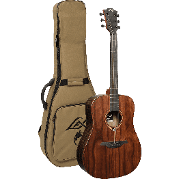 LAG Guitarra Acústica Dreadnought Sauvage - Tapa Sólida Brankowood, Fondo y Aros Eucalipto Ahumado, Acabado Satinado