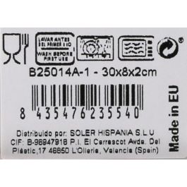 La Mediterranea Fuente Rectangular Irys Elite Brillo 30 x 8 cm (24 Unidades)