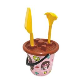 AVC Juego de Cubos de Playa con Pala, Rastrillo y Cedazo - Surtido de Colores - Modelos Surtidos