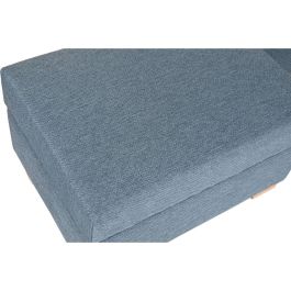 DKD Home Decor Reposapiés Urban Azul Poliéster Madera 50 x 70 x 40 cm con Almacenaje Interior