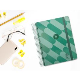 Agenda Espiral Antartik Pattern A5+ 2025 Dia Pagina Color Verde Papel 80 gr