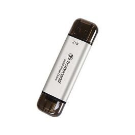 Transcend ESD310S SSD Externo 2TB USB 10Gbps Tipo C/A Plata 1050 MB/s Lectura / 950 MB/s Escritura