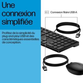 HP 320MK Set de Teclado y Ratón USB con Cable para PC - Layout UK, Fiable para Productividad Diaria y Oficina