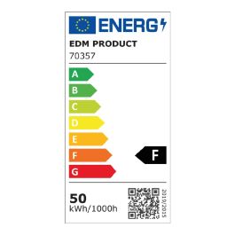 Edm Foco Proyector LED 50W 4000LM 6400K Luz Fría con Sensor de Presencia, 23.8x4.5x19.2cm