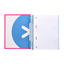 Antartik Cuaderno Espiral A5 Micro Tapa Forrada 120 Hojas 90gr Cuadro 5mm Banda S 6 Taladros Rosa