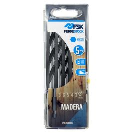 Set de brocas Ferrestock 3 / 4 / 5 / 6 / 8 mm Madera Hexagonal Precio: 8.49999953. SKU: S6500587