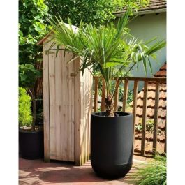 Jardinera redonda RIVIERA GRANIT TULIP - Plástico - Diámetro 50 cm - Negro Jardinera redonda RIVIERA GRANIT TULIP - Plástico - Diámetro 50 cm - Negro
