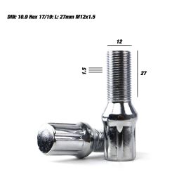 Omp OMPS09961402 Juego 20 Tornillos Rueda Acero DIN 10.9 M14x1.5 Largo 27mm Llave 17-19 Color Plata