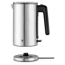 WMF 0413130011 Hervidor de Agua, 1.6L, 2400W, Acero Inoxidable, Indicador de Nivel de Agua, Protección Contra Sobrecalentamiento, Sin Cables