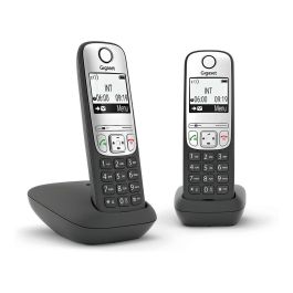 Gigaset A690A DUO Teléfono Inalámbrico DECT/analógico con Contestador Automático, Altavoz, Identificador de Llamadas, 100 Entradas Negro/Plata Precio: 103.5899997. SKU: B14W3ZD4Z5