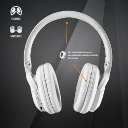 NGS ARTICAGREEDWHITE Auriculares Diadema Inalámbricos Bluetooth 5.1 con Micrófono, Plegables, Batería 40h, USB-C, Blancos